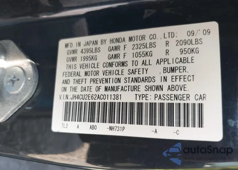 2010 Acura Tsx 2.4 from USA, damaged, VIN JH4CU2E62AC011381